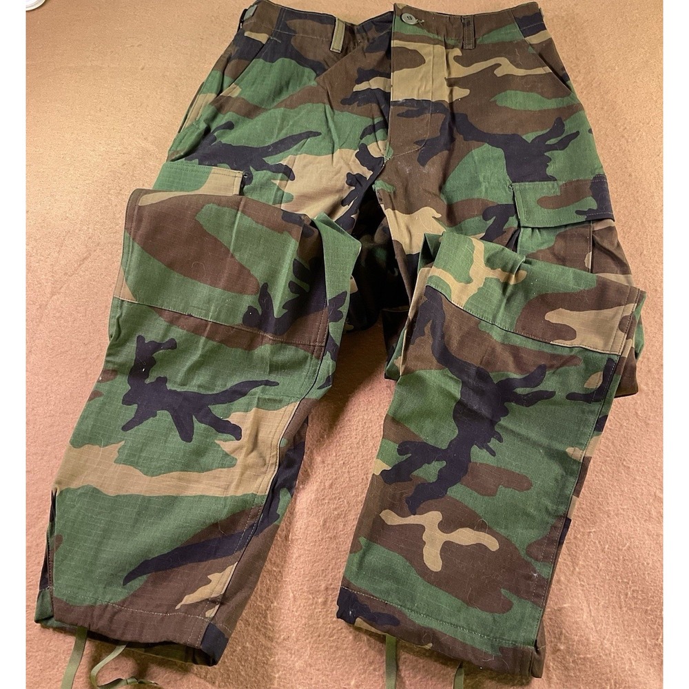 US Military Woodland Camo Cargo Pants Ripstop Small Regular Tactical BDU Trouser